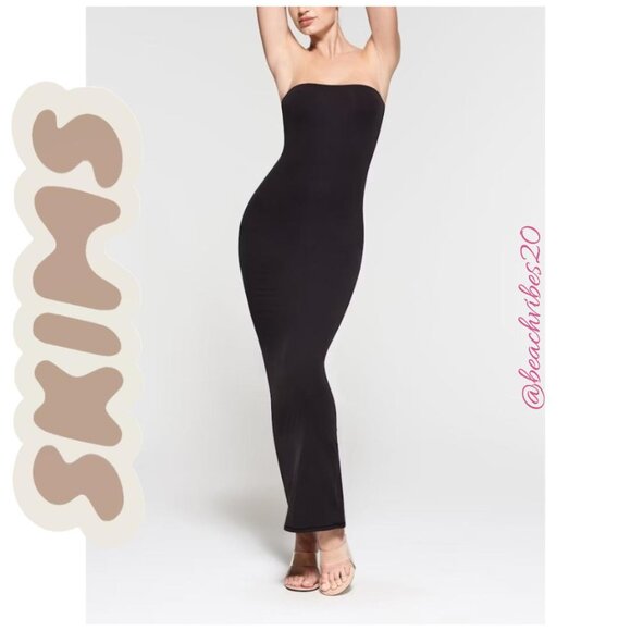 SKIMS Fits Everybody Tube Dress Onyx Large NWT - Picture 1 of 6